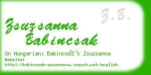 zsuzsanna babincsak business card